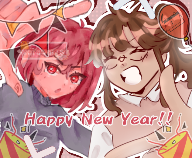Happy New Year!! Collab with my friend!2
