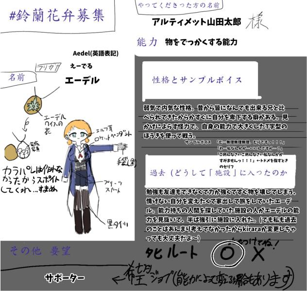 鈴蘭キャラ募！