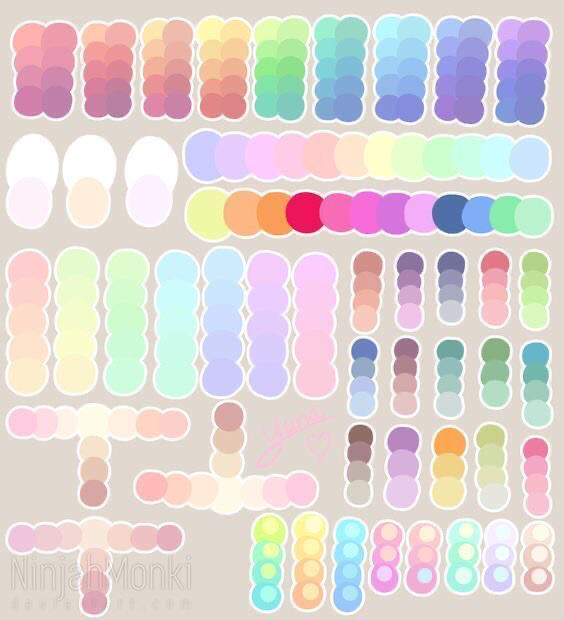 Pastel and dull color pallet
