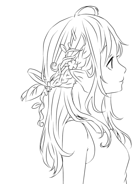 夏の終わり【線画】