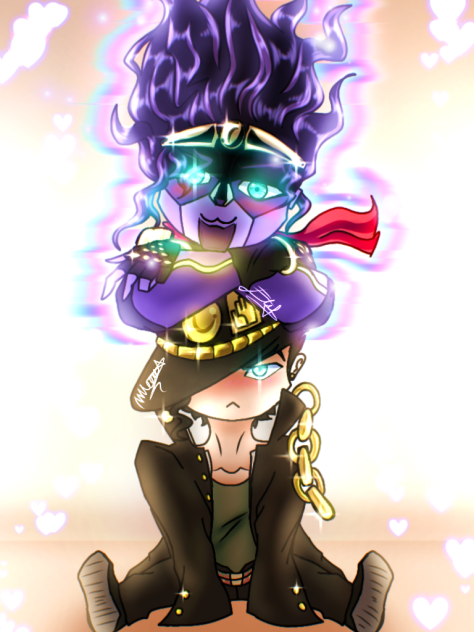 chibi Jotaro and Star Platinum owo