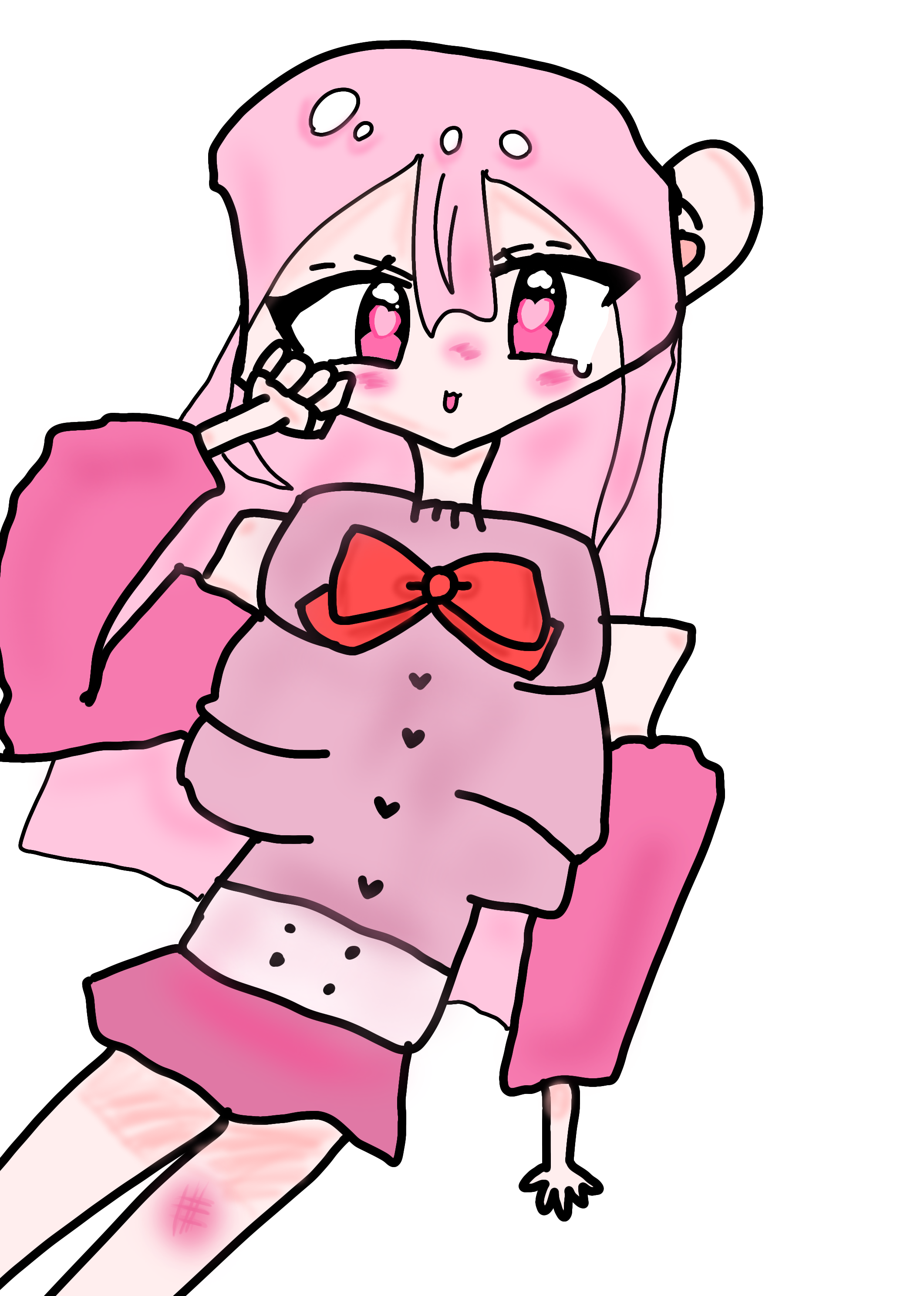 ホ*ビ様 手描きイラスト　ピンク いたいよーーー - ibisPaint