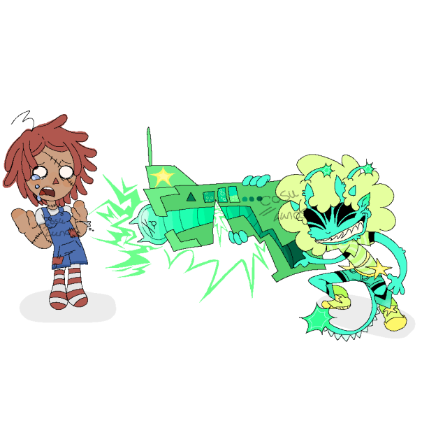 My alien demon oc and my ragdoll  oc