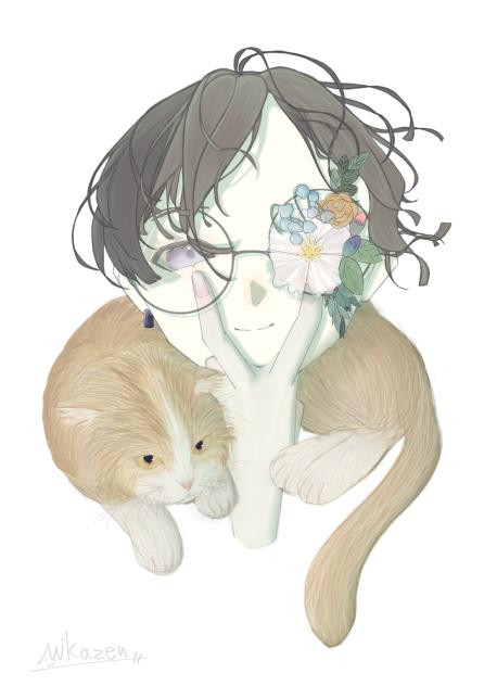 花と猫