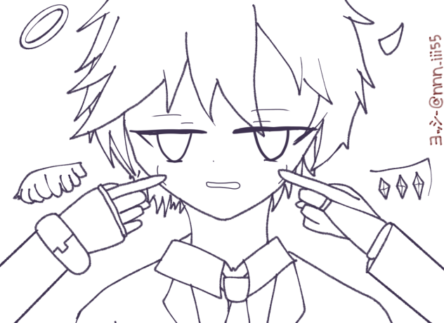 勝手にスマイル【線画】