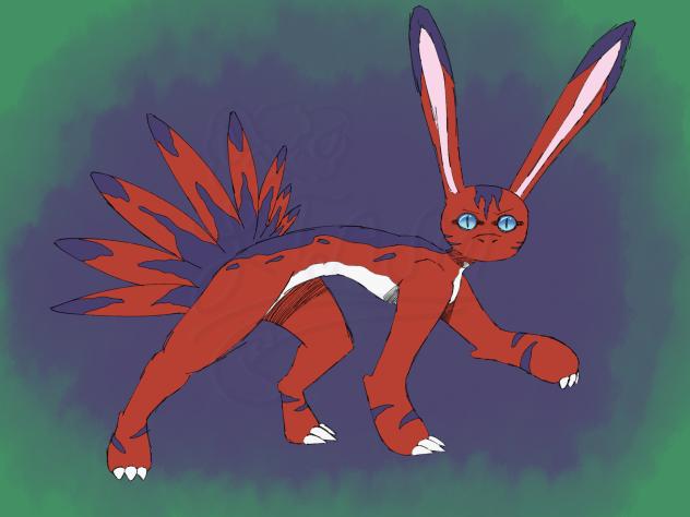 Digimon(2) Elecmon (on all fours)
