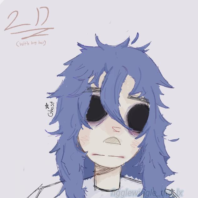 2D with long hair