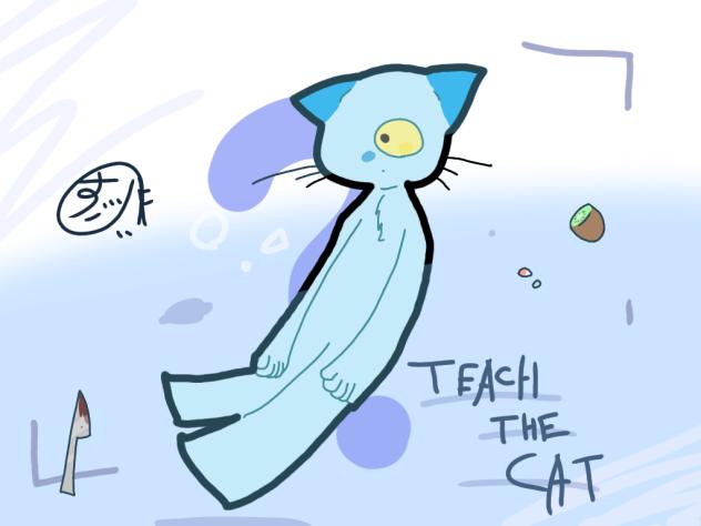 teach the cat - ibisPaint