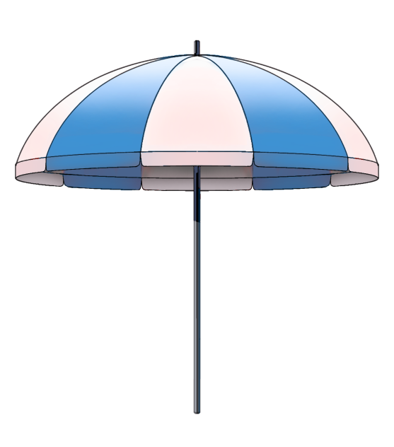 Blue beach parasol