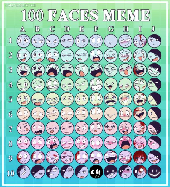 100 faces - ibisPaint