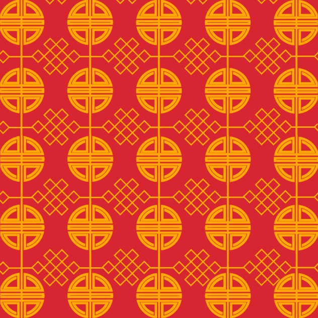Pattern - Motif Ornament Red Gold 01