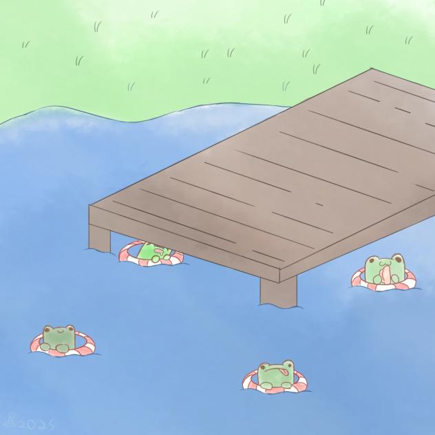 Cute frogs lake
