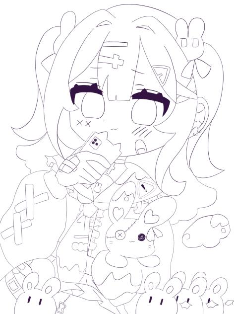 💜😈線画