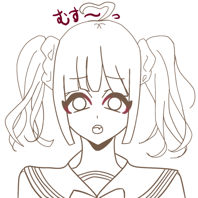 おこな地雷ちゃん線画…！