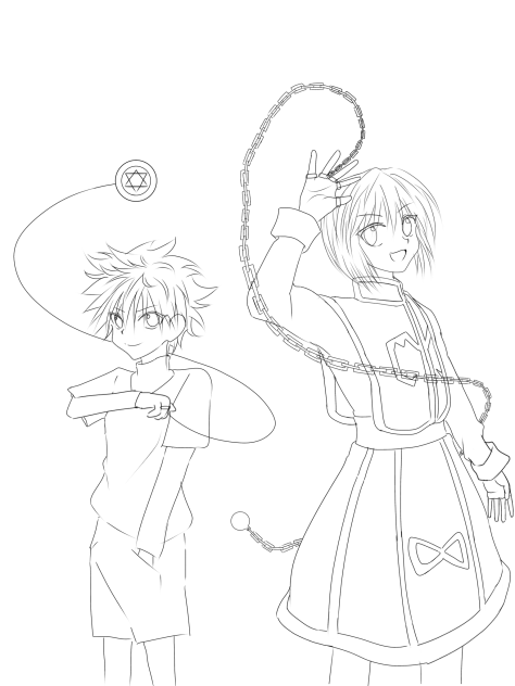 下描き キルア&クラピカ
