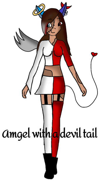 Angel with a devil tail