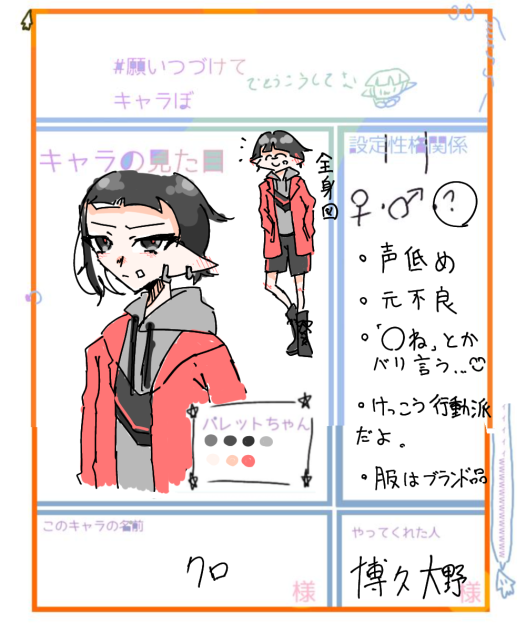 キャラ募、参加ー！