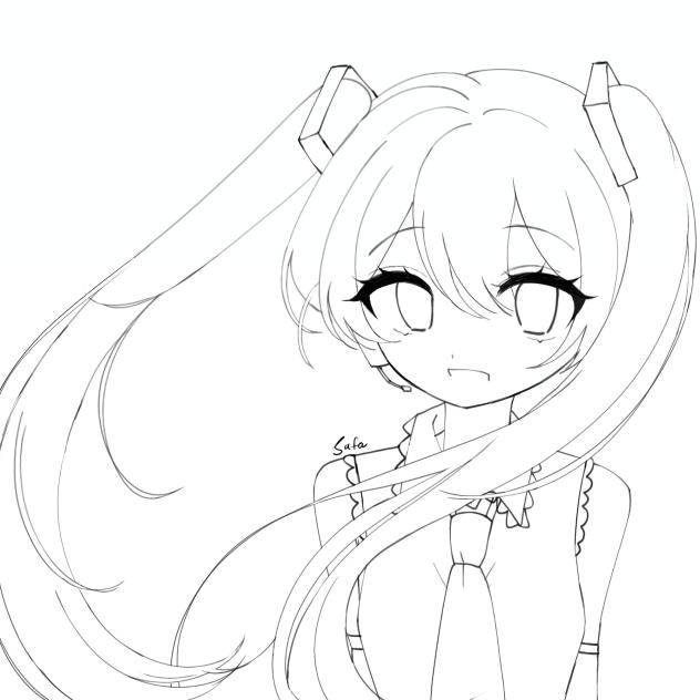 Miku lineart