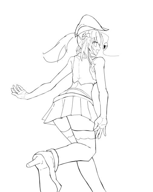 【後ろ姿・塗り絵？】船長！宝鐘マリン　Houshou Marine