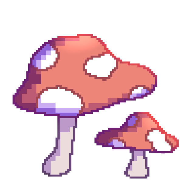 Red Mushrooms Pixel