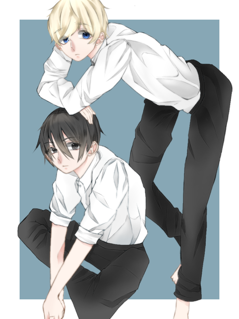 金髪少年と黒髪少年