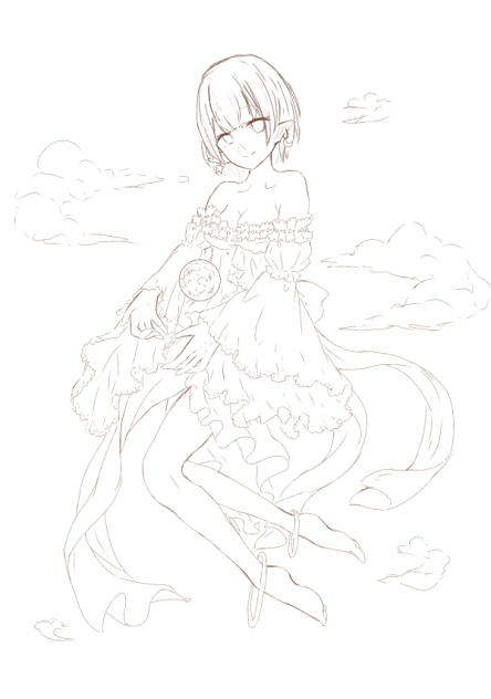 月の神様  塗り絵