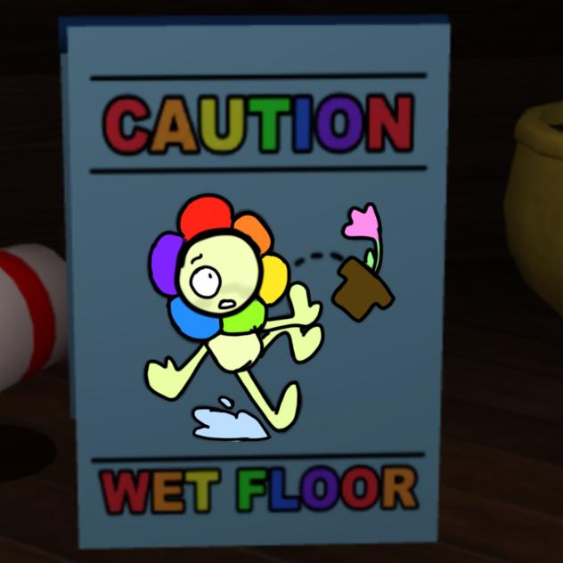 Colouring the wet floor signs😛