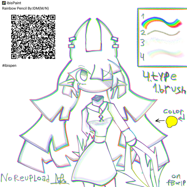 Rainbow brush pencil for kidcore art