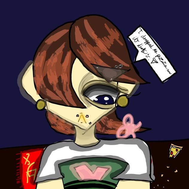 sad gurl dropped her pizza 🍕 😔