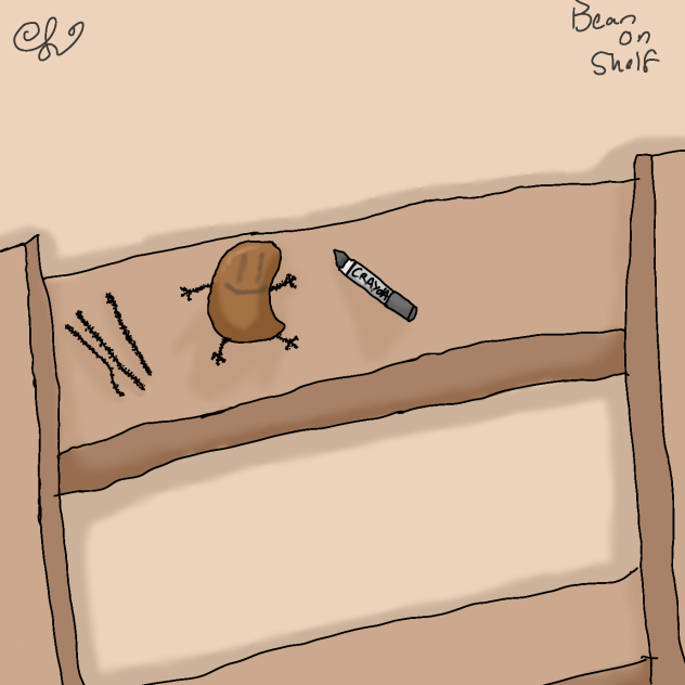 bean on shelf