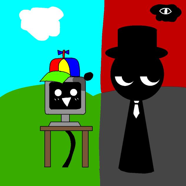 [落書き]　ブラックとmr.Funコンピューター　(スプランキー)