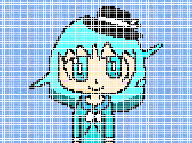 ドット（パネル風）でオリキャラ落書き
