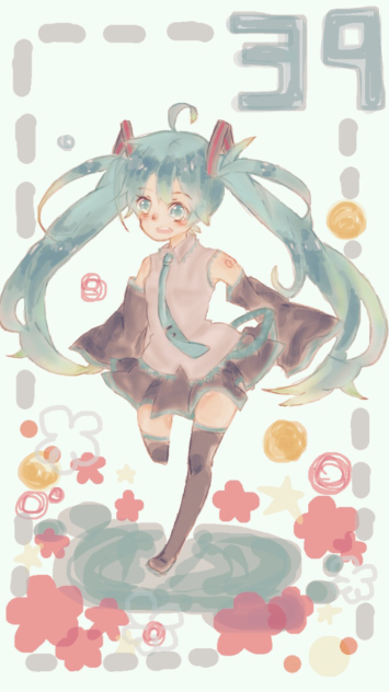 ミクさん描いてみた(編集version)