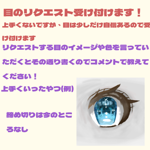 目のリクエスト受付！