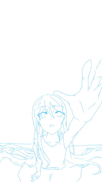 夜明けと蛍 線画