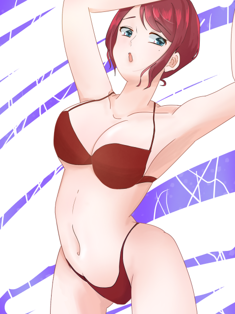 無 水着