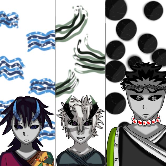 tomioka, sanemi and gyomei demon