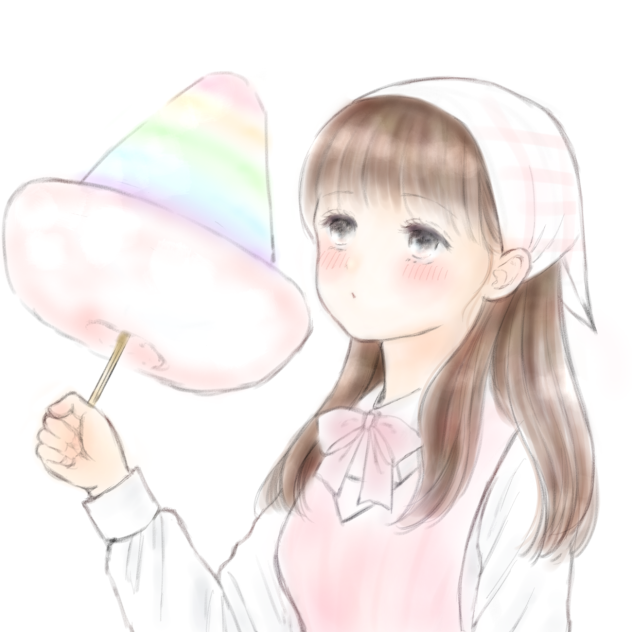 文化祭で原宿のレインボーわたあめ的なもの作った女子高生。