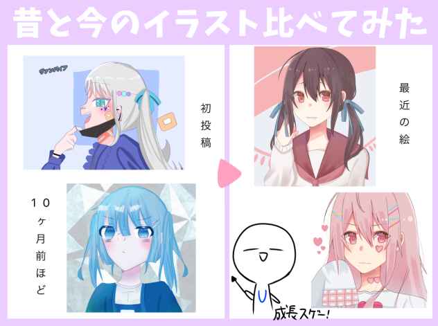 昔と今のイラストくらべてみた