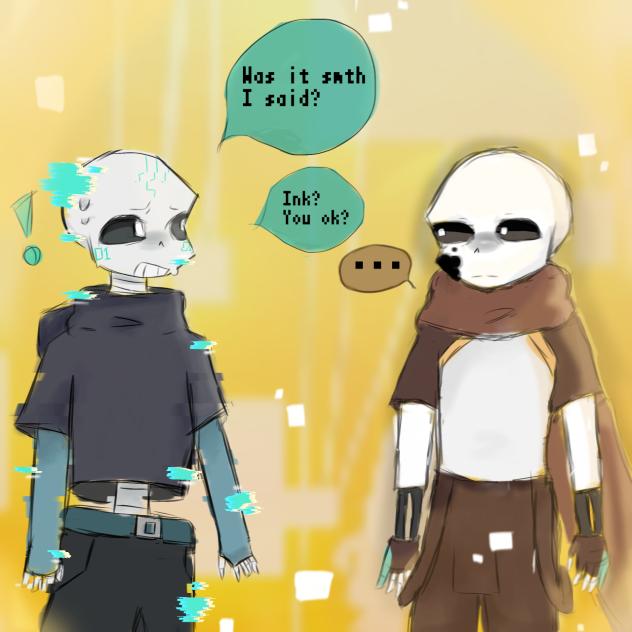 Echo and ink sans! ‼️🎨🦴