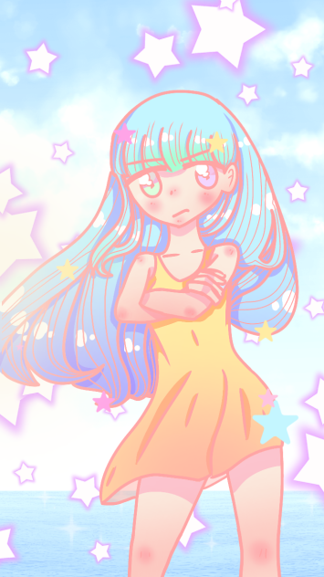girl by the ocean - ibisPaint