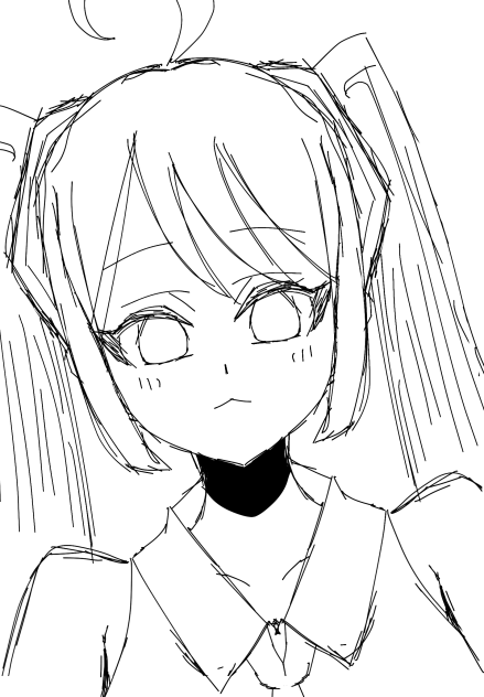 ミクちゃん下書きぃ！うまくいった！