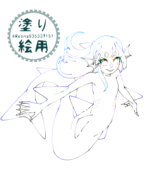 🦈🧜‍♀️塗り絵