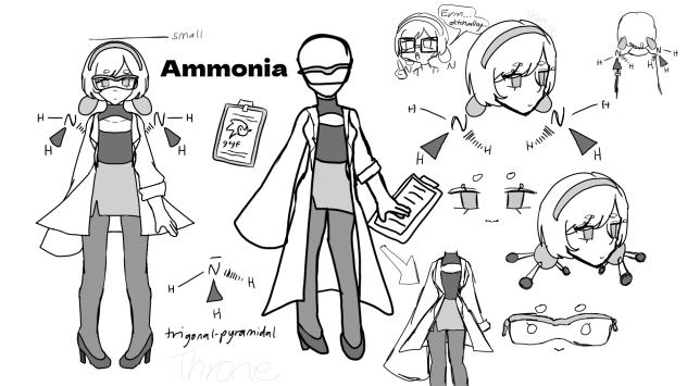 Ammonia concept (NH3 personified)