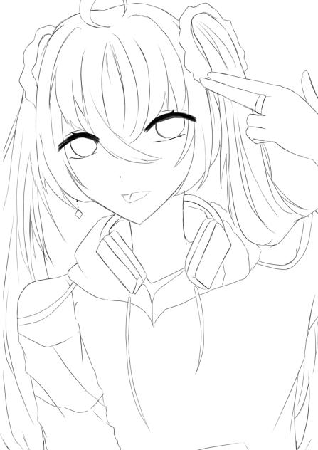 ばーん　線画