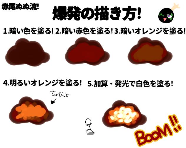 爆発の描き方!(How to draw an explosion)
