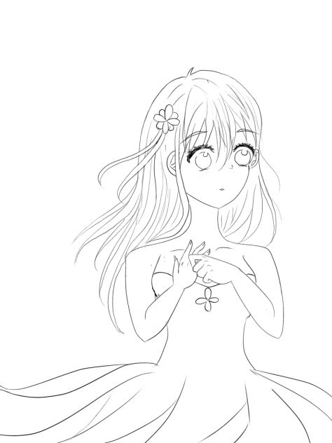 幸運の花塗り絵