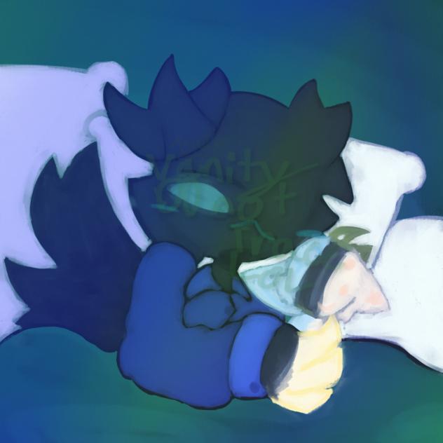 Koi Sleeping With Lu Plushie