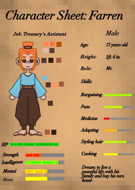character sheets