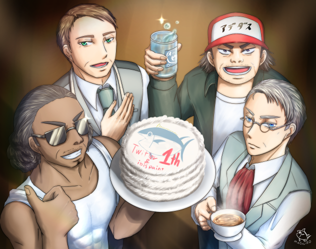 おっさんだけの1周年記念イラスト